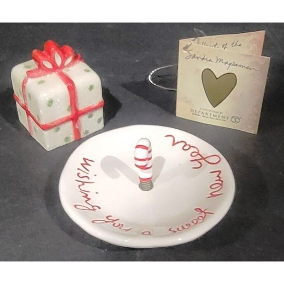 Dept 56 Christmas decoration figurine DISH & LID Wishing You a Sweet New Year - Picture 1 of 12